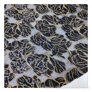 stretch mesh with sequin Embroidered New arrival french tulle nigerian lace fabric 2023 by the yard sequin fabric